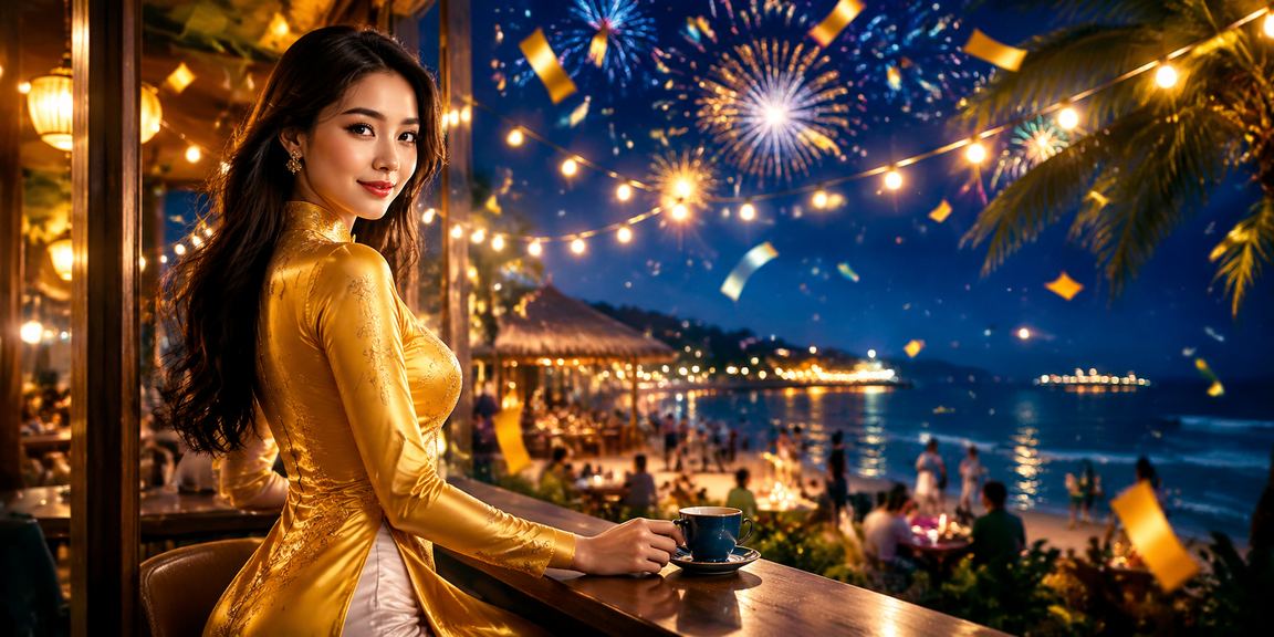 Không gian giải trí casino tại Phú Quốc với trang phục áo dài truyền thống Việt Nam